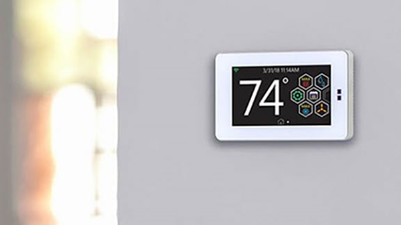 Thermostat on a white wall
