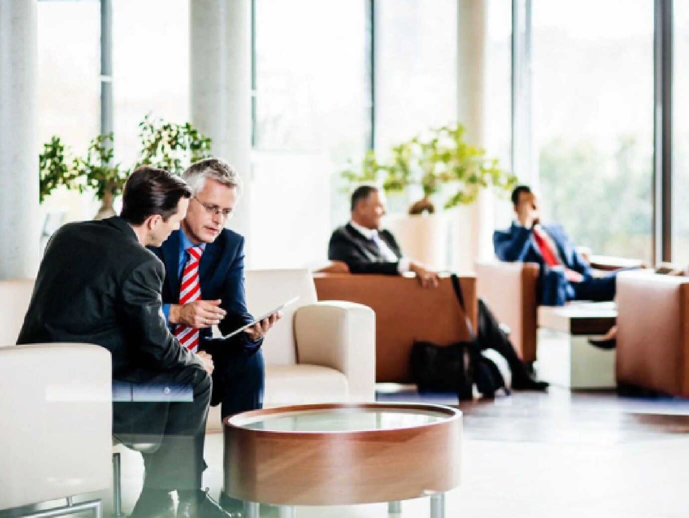 Employees are discussing 