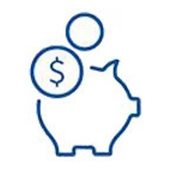 Icon of piggy bank and dollar