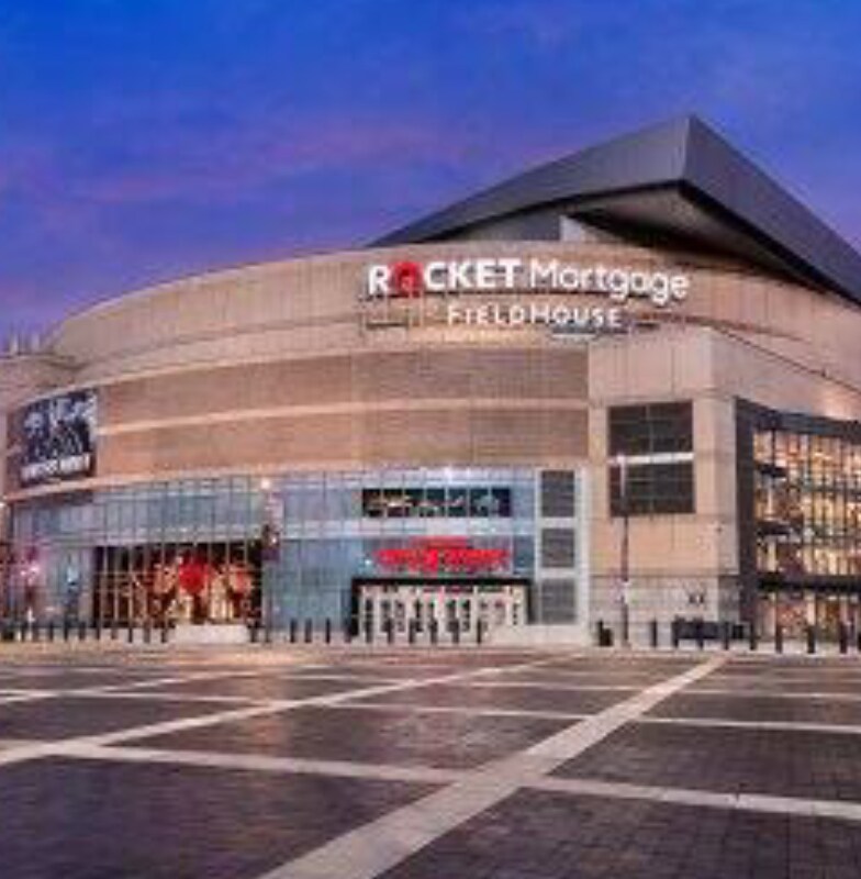 Exterior of the Rockwell Mortgage Field House building