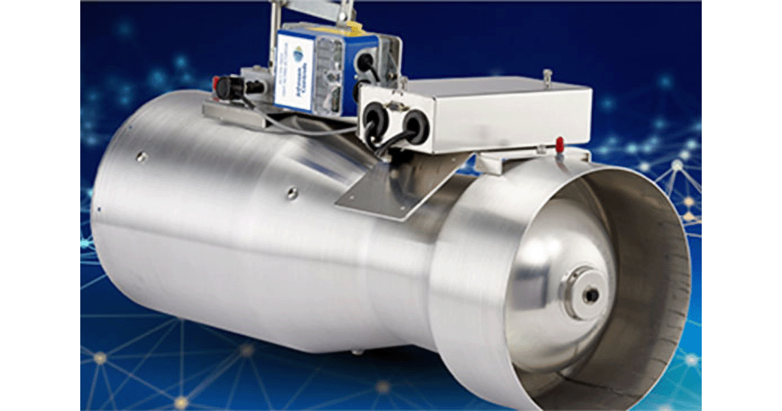 A venturi valve on a blue background