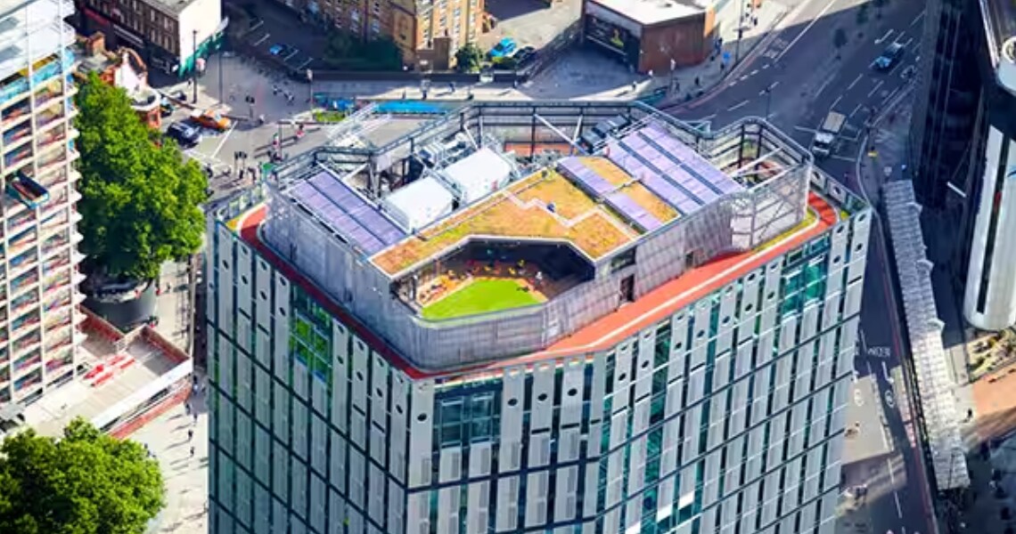 Top view of the White Collar Factory in London, England