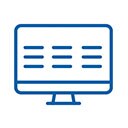 Icon of a desktop screen with displaying several lines